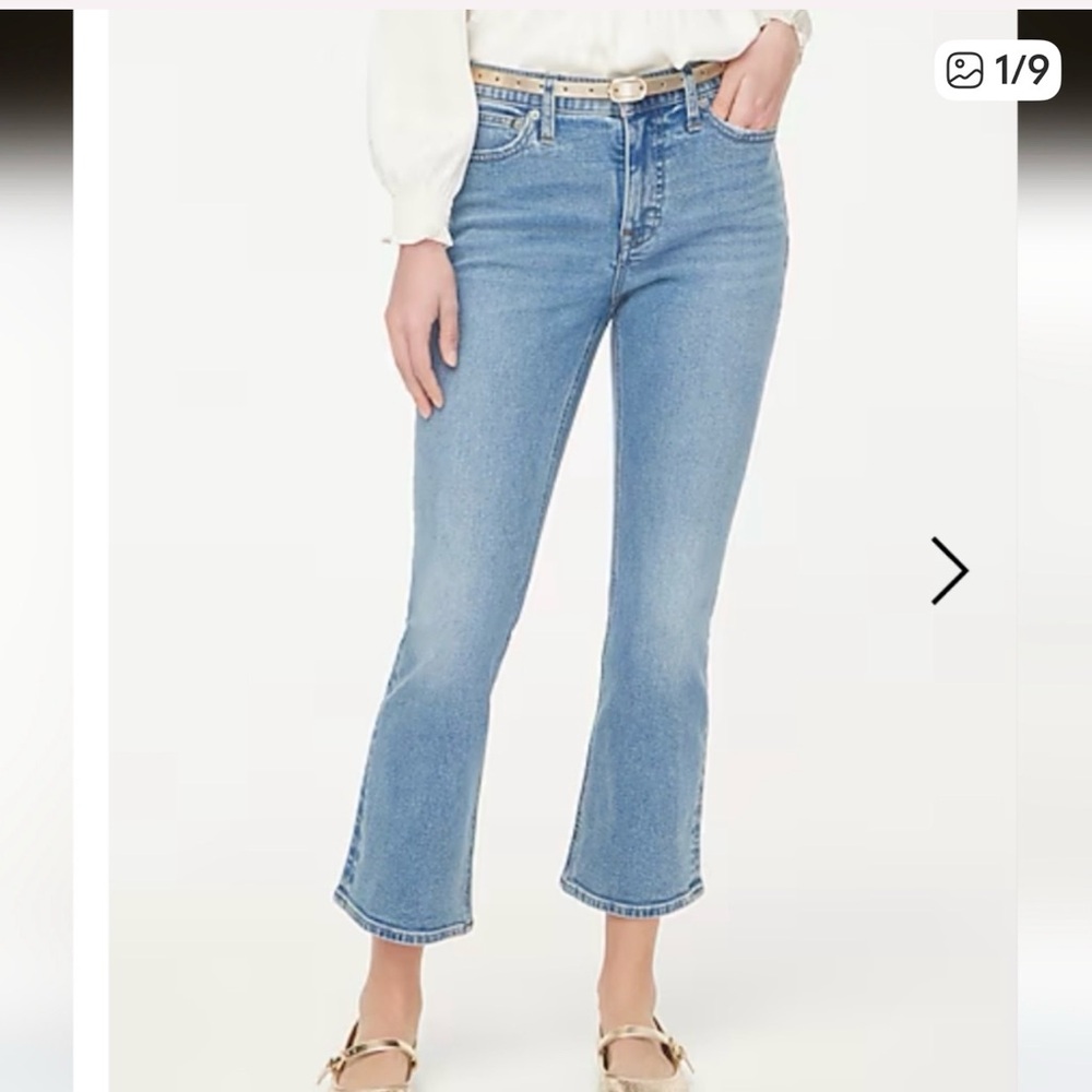 J Crew Midrise Flare Crop Jeans Womens‎ Size 34 P guc